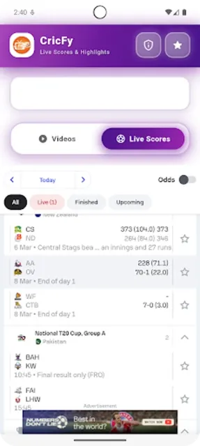 Check Today's Cricket Schedule